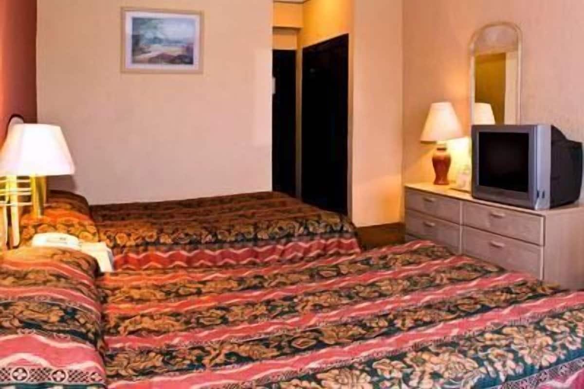 Down comforters, in-room safe, desk, blackout drapes