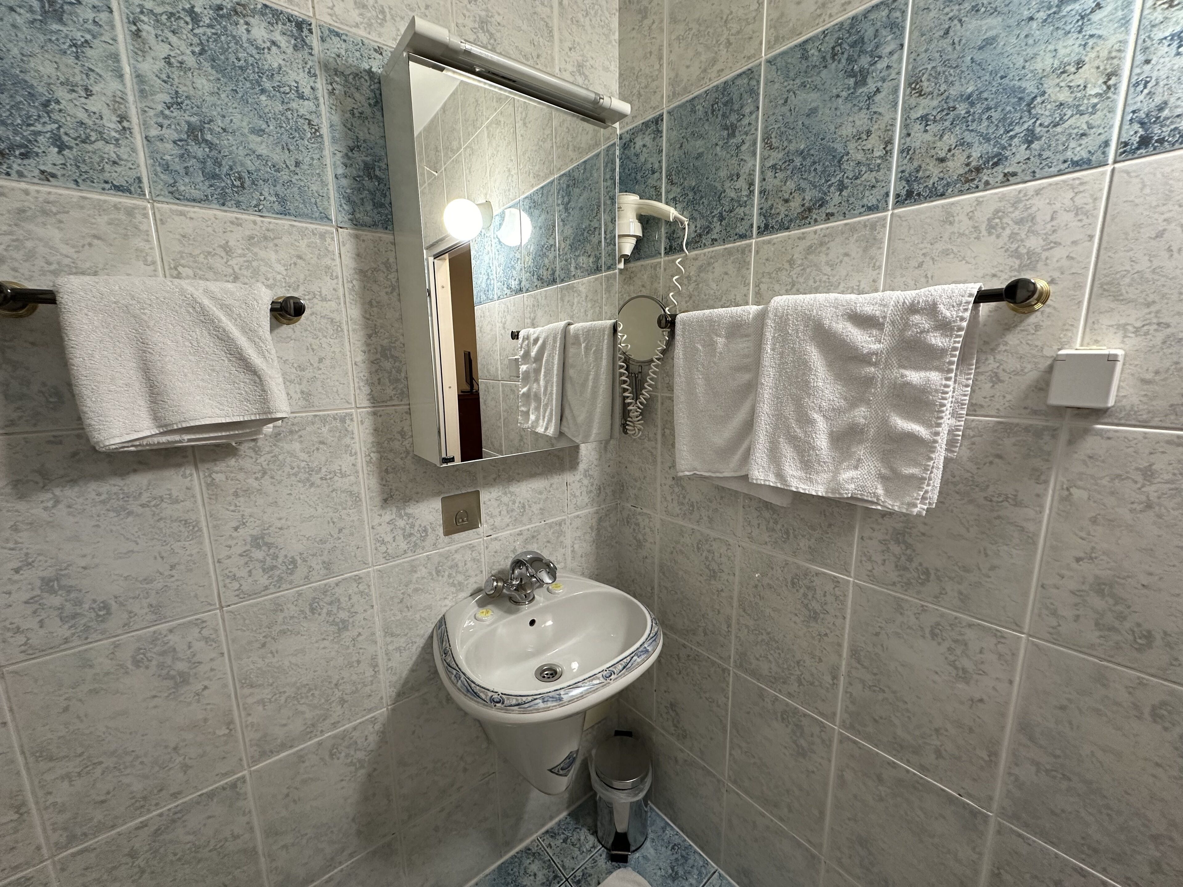 standard twin room, city view | bathroom | shower, free toiletries, hair dryer, towels