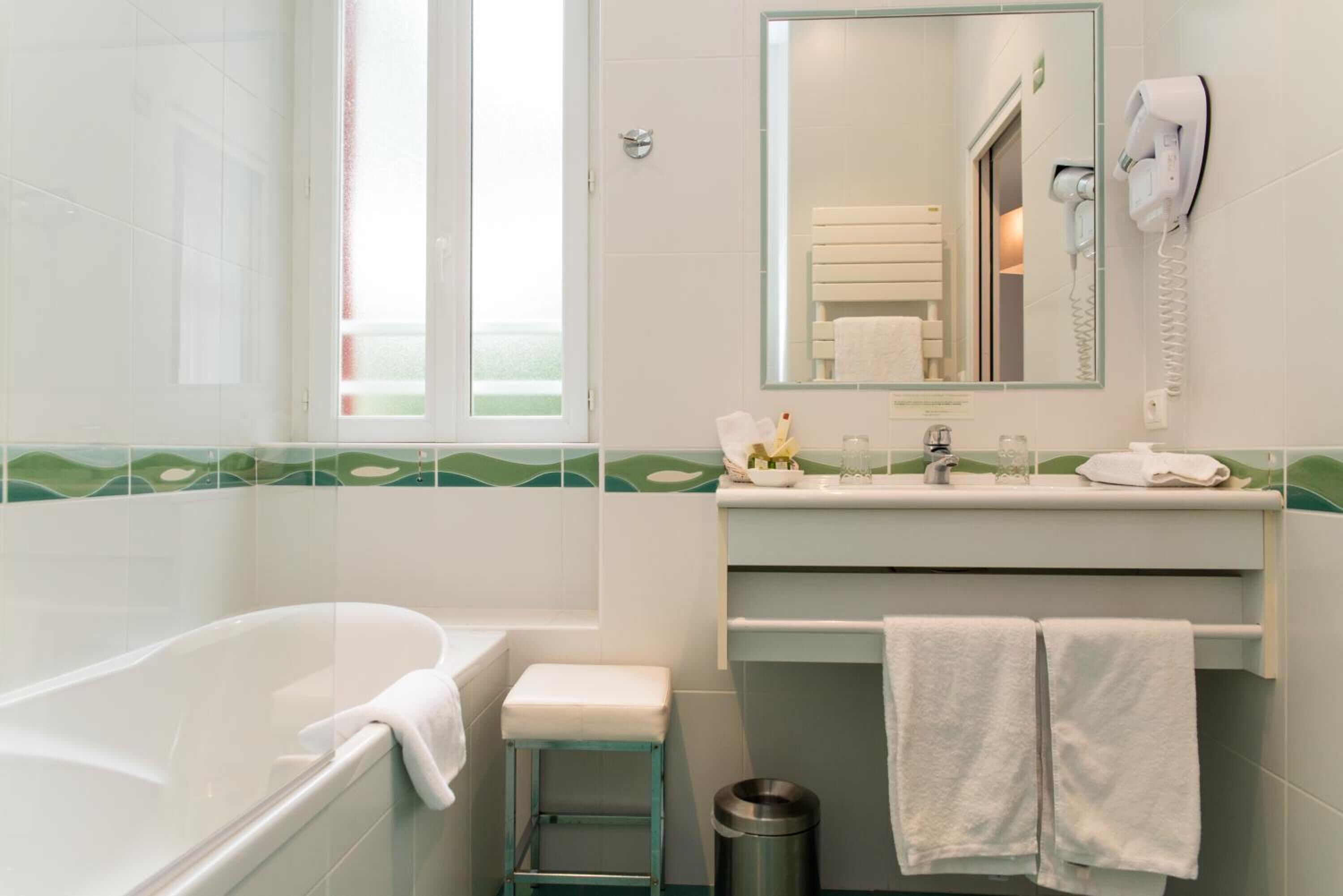 superior double room | bathroom | free toiletries, hair dryer, towels