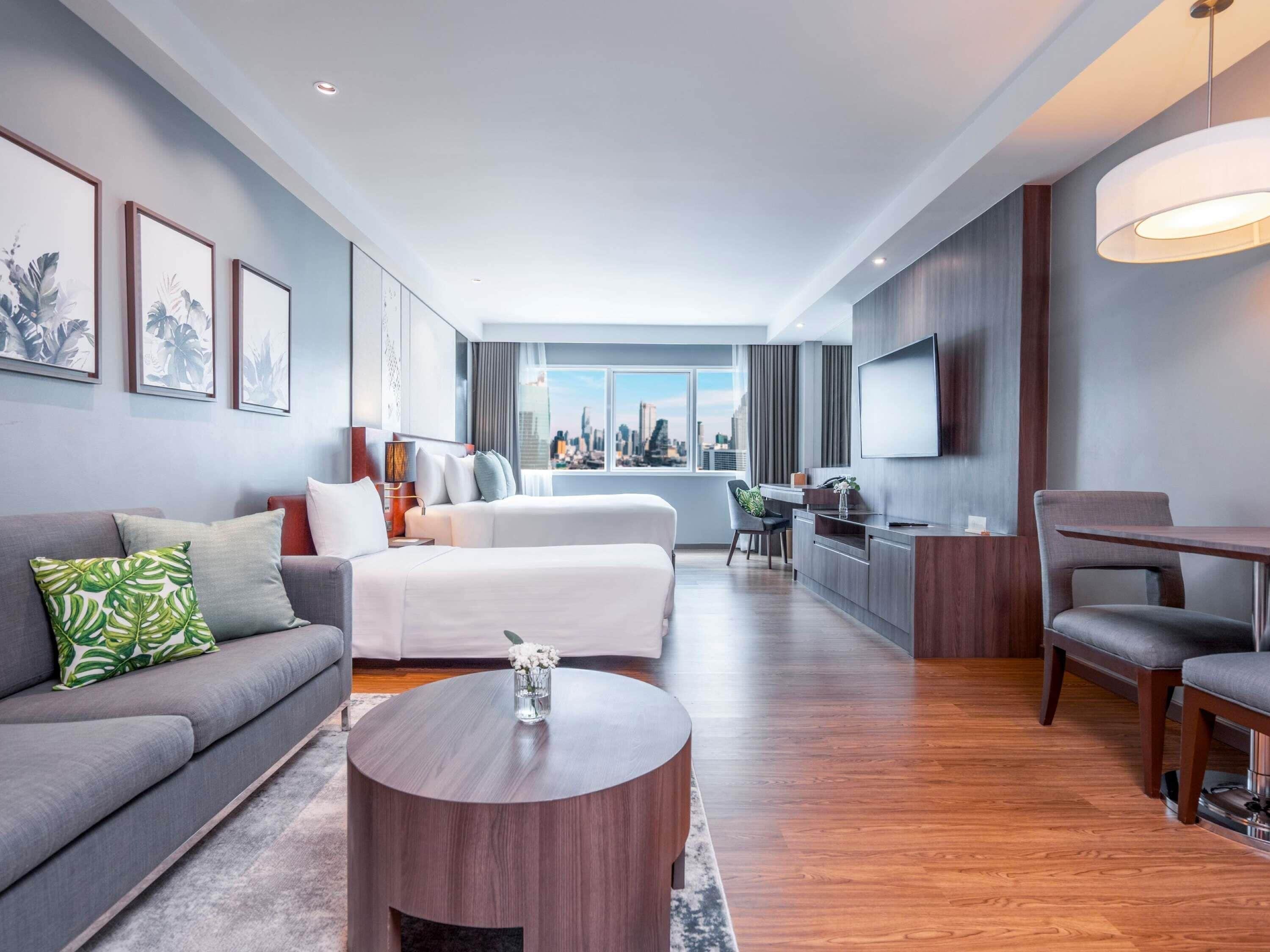 高級寢具、舒適加層、免費迷你吧物品、客房內保險箱