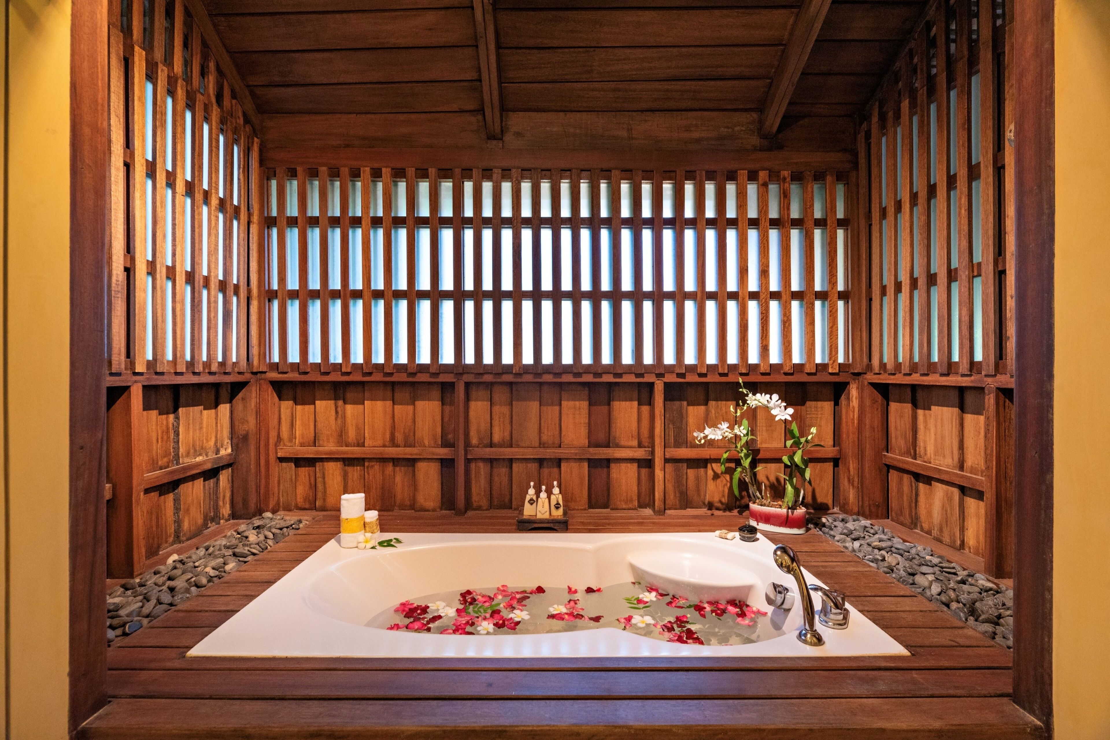 boutique classic | bathroom | designer toiletries, hair dryer, bathrobes, slippers