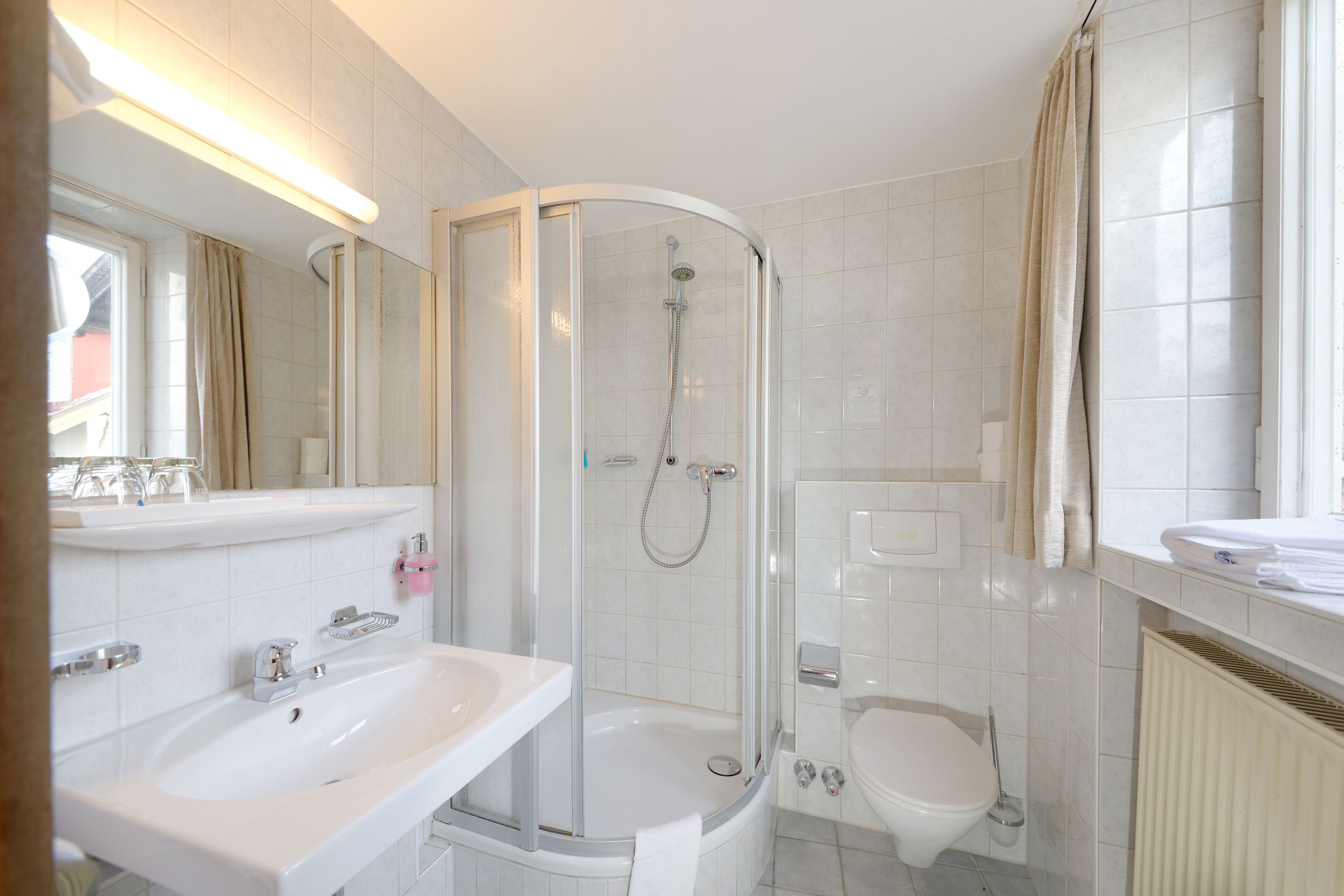 free toiletries, hair dryer, towels