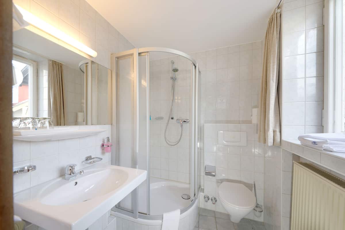 free toiletries, hair dryer, towels