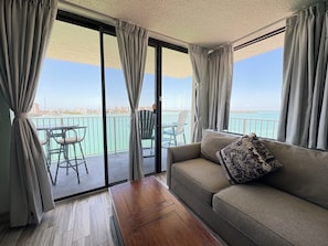 One Bedroom Apartment, Gulf View 603 | Living area | TV - Lovers Key Beach Club by Check In Vacation Rentals (Fort Myers Beach)