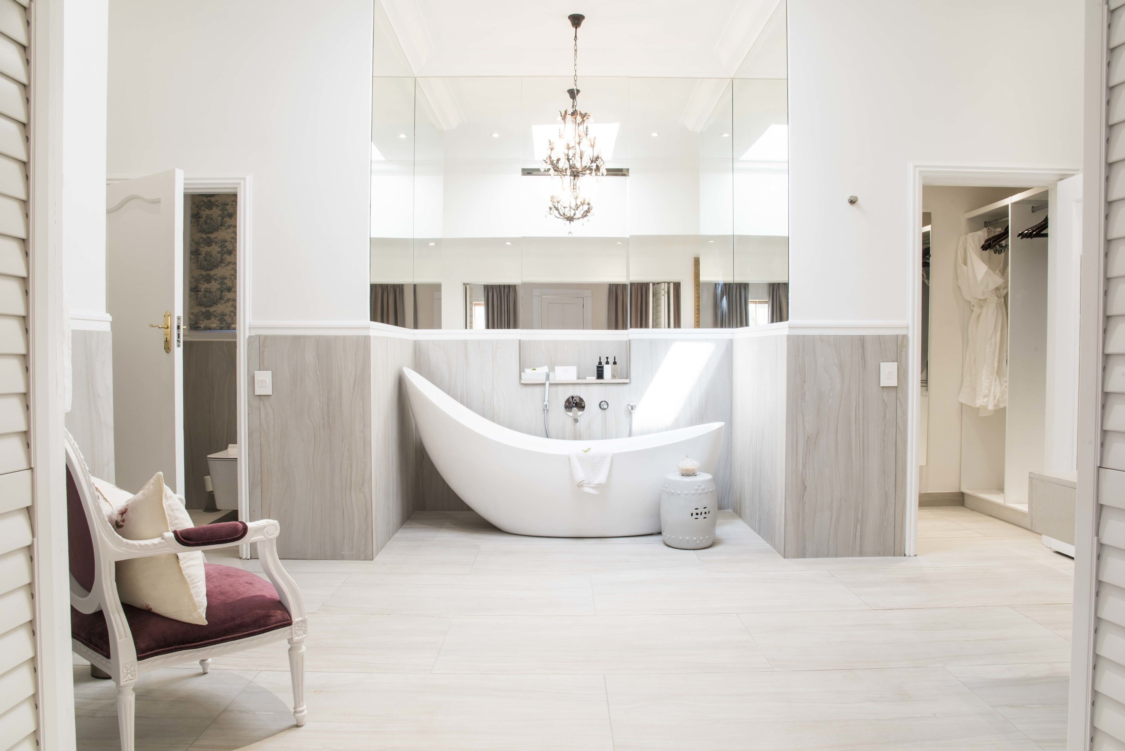 luxury suite, 1 king bed | bathroom | separate bathtub and shower, jetted bath, rainfall showerhead