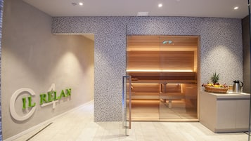 Couples treatment rooms, sauna, hot tub, steam room, Turkish bath