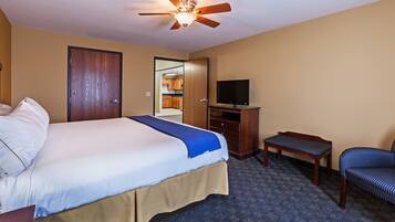 In-room safe, desk, laptop workspace, iron/ironing board