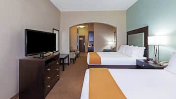 Suite, 2 Queen Beds | Premium bedding, desk, laptop workspace, iron/ironing board