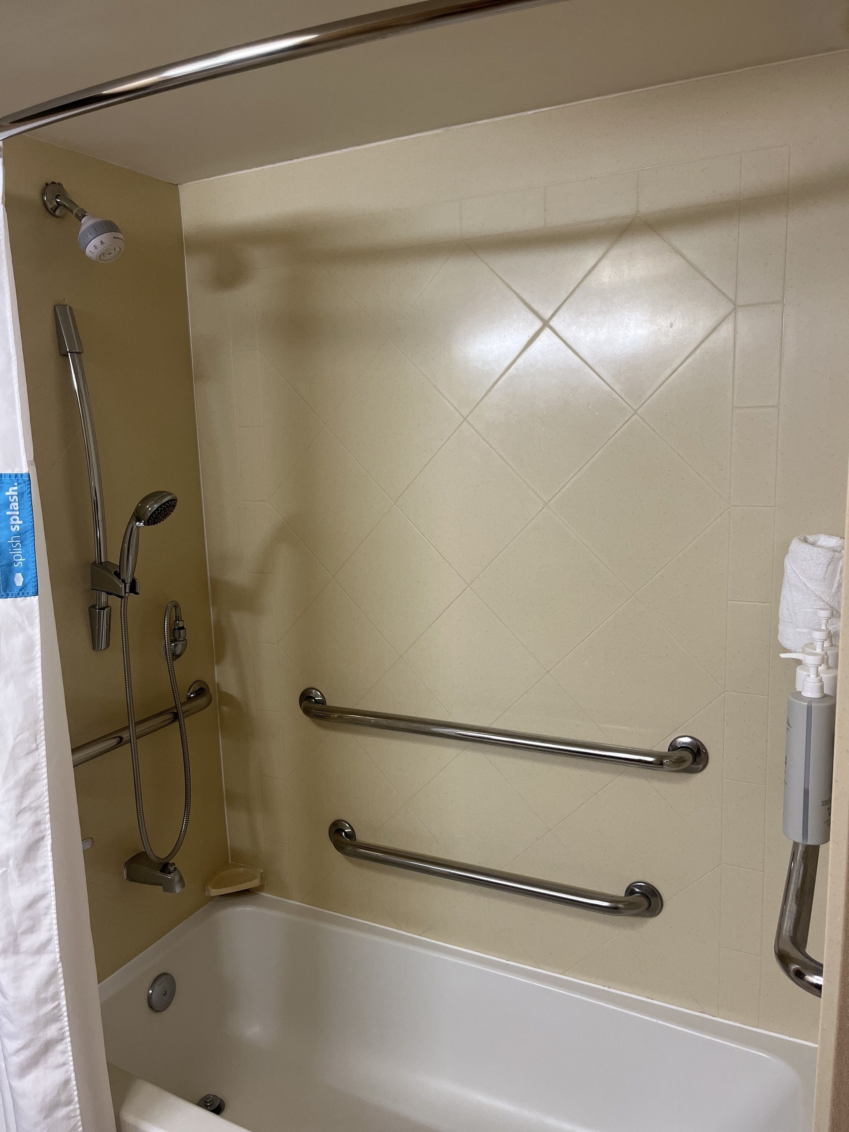 room, 2 queen beds, accessible, non smoking | bathroom | shower, free toiletries, hair dryer, towels