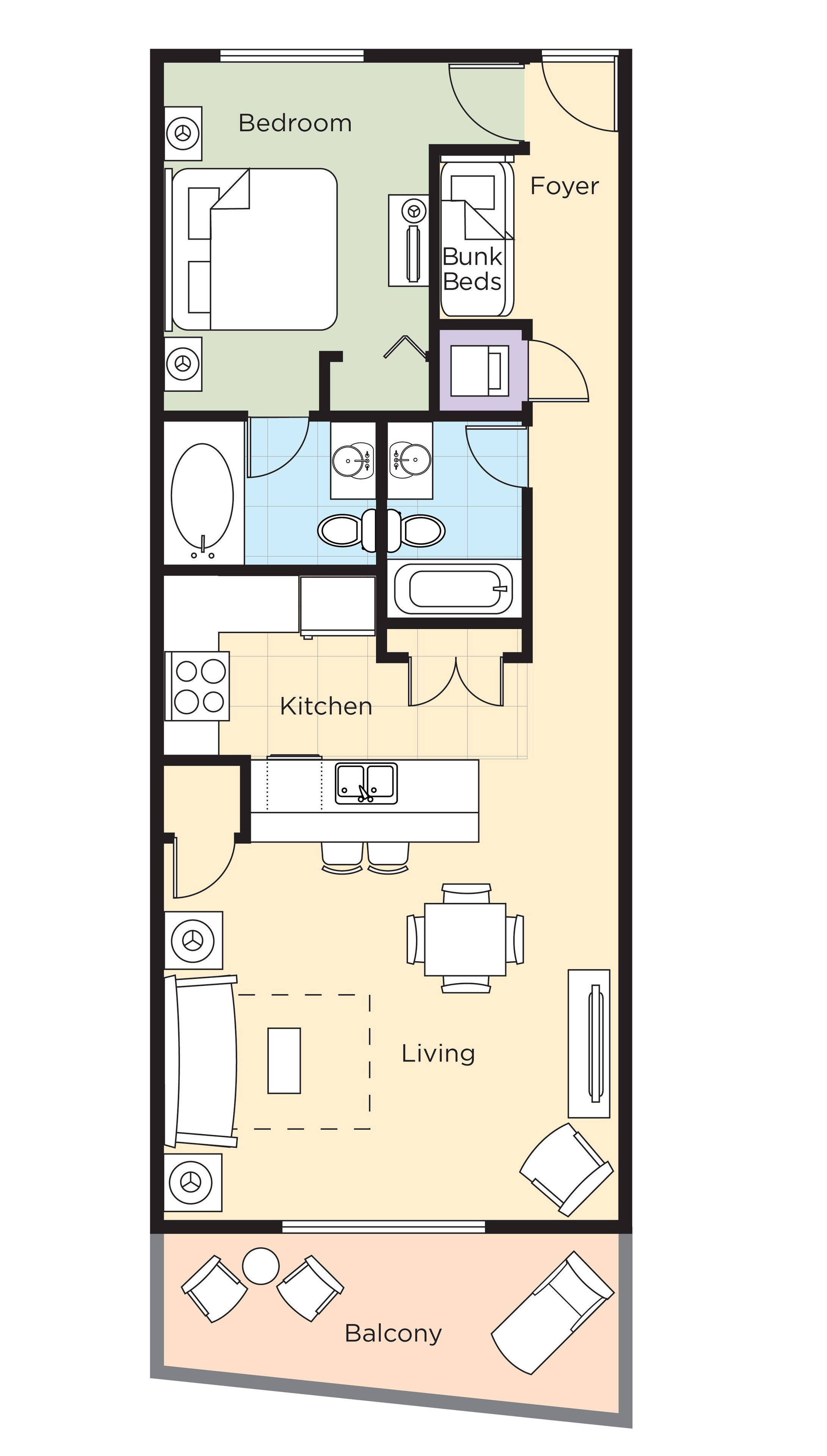 deluxe condo, 1 bedroom, ocean view | 2 bedrooms, premium bedding, pillow-top beds, iron/ironing board
