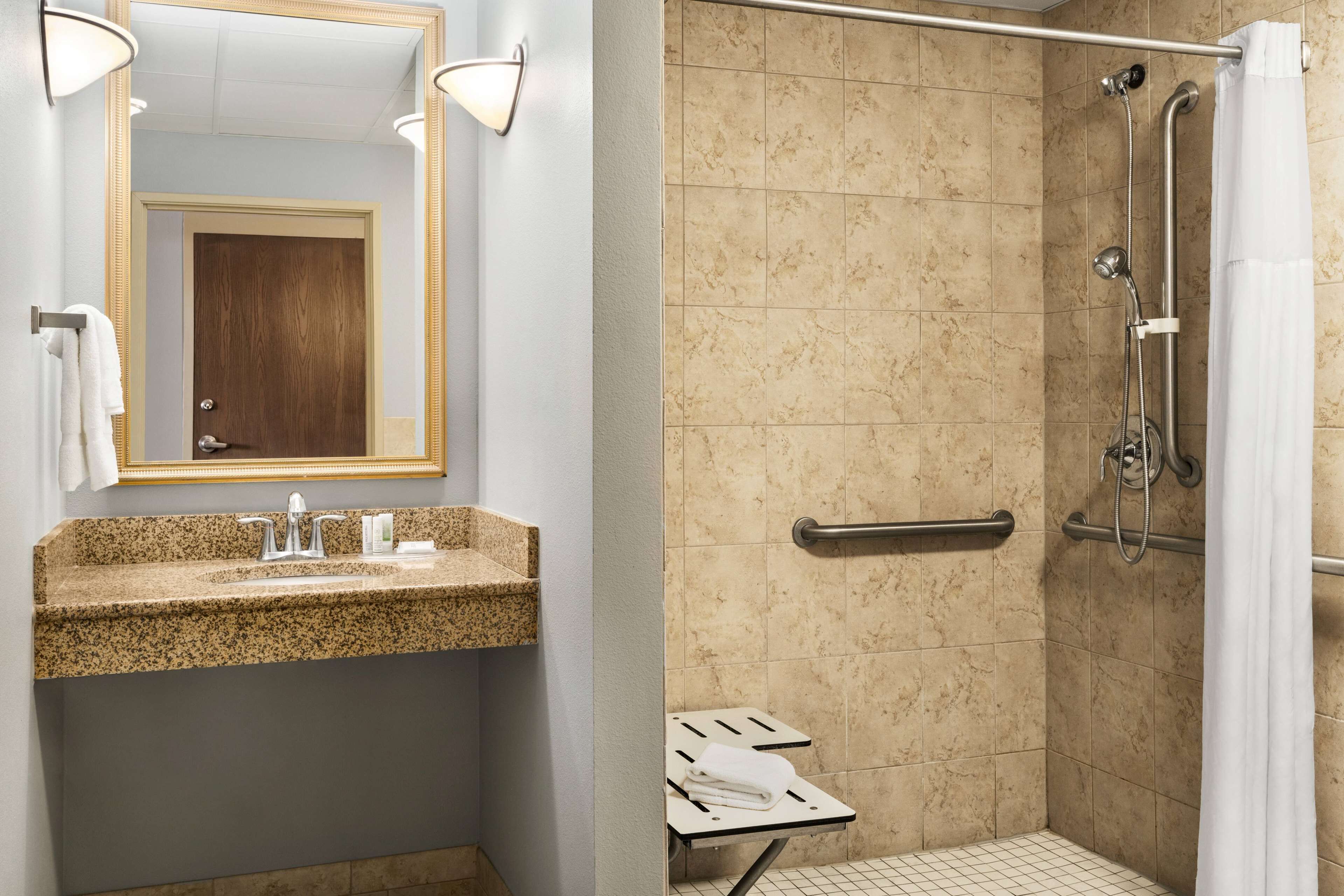 free toiletries, hair dryer, towels