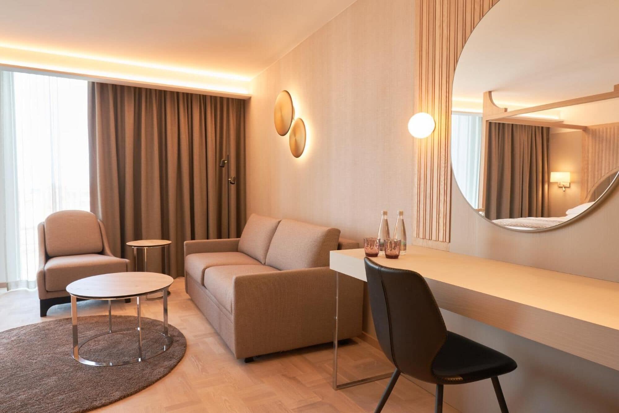 deluxe double room, 1 king bed with sofa bed | living room | 43-inch lcd tv with cable channels, tv