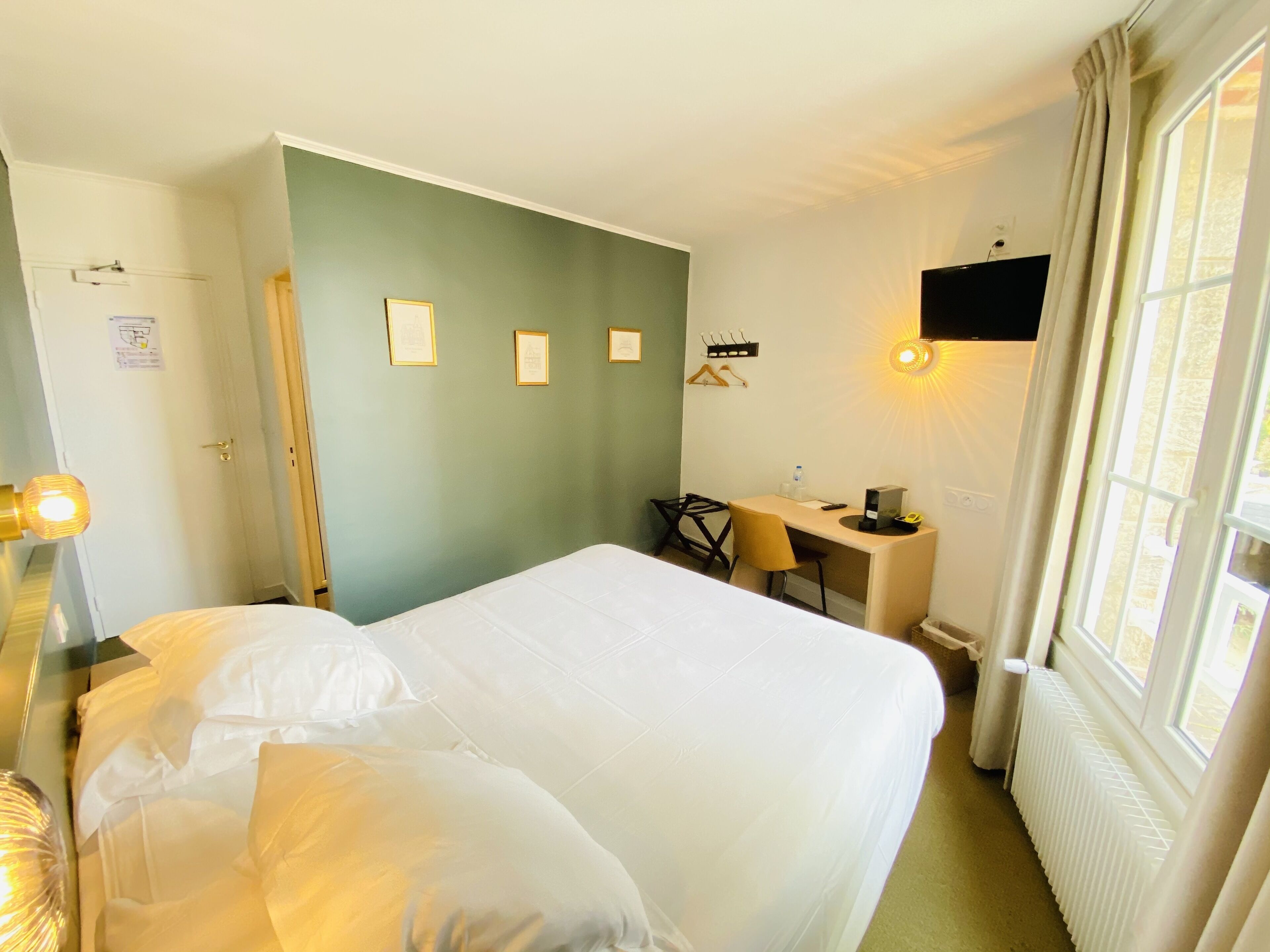 comfort double room | premium bedding, desk, blackout curtains, soundproofing