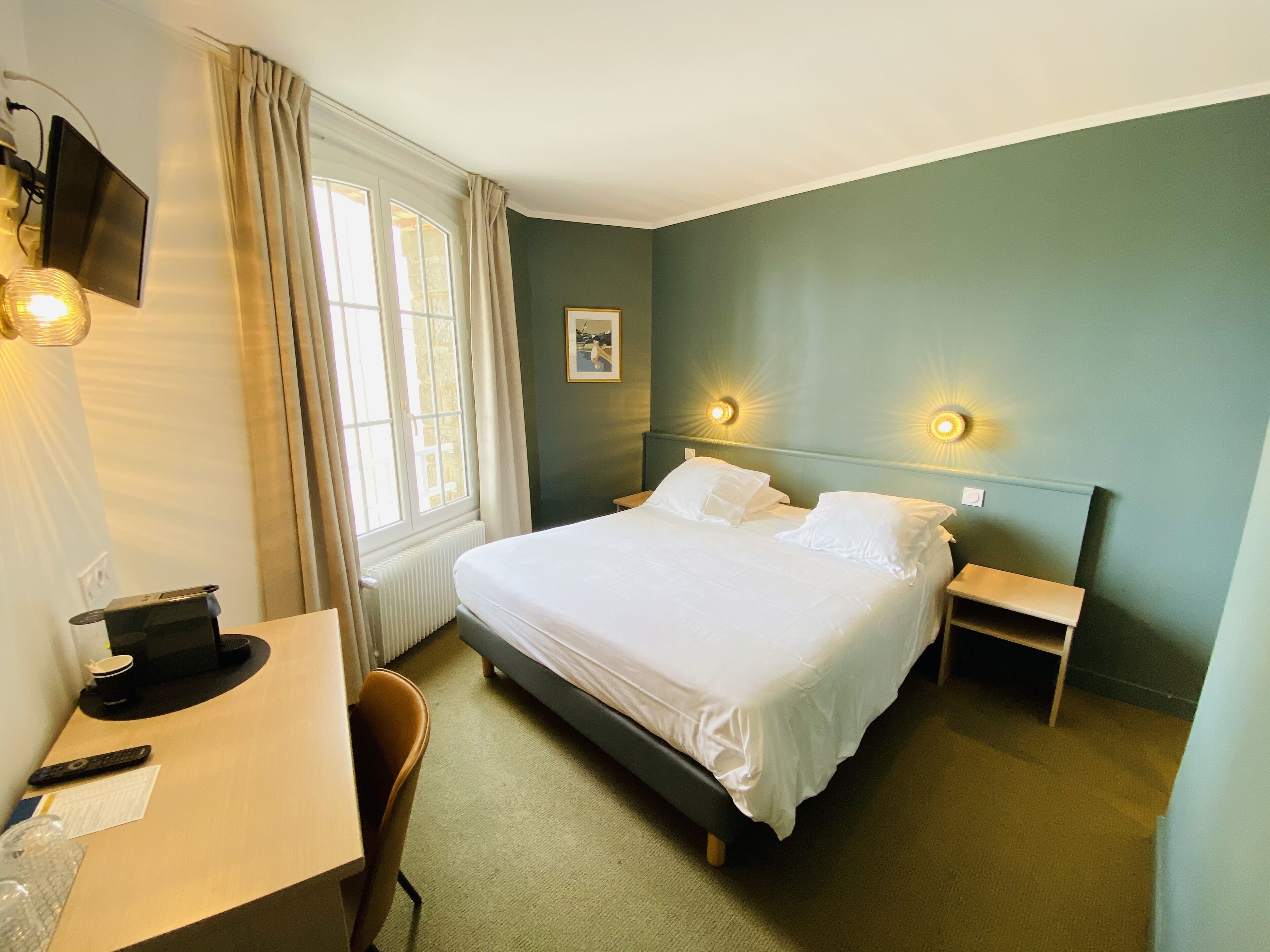 comfort double room | premium bedding, desk, blackout curtains, soundproofing