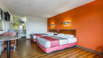 Desk, free WiFi, bed sheets