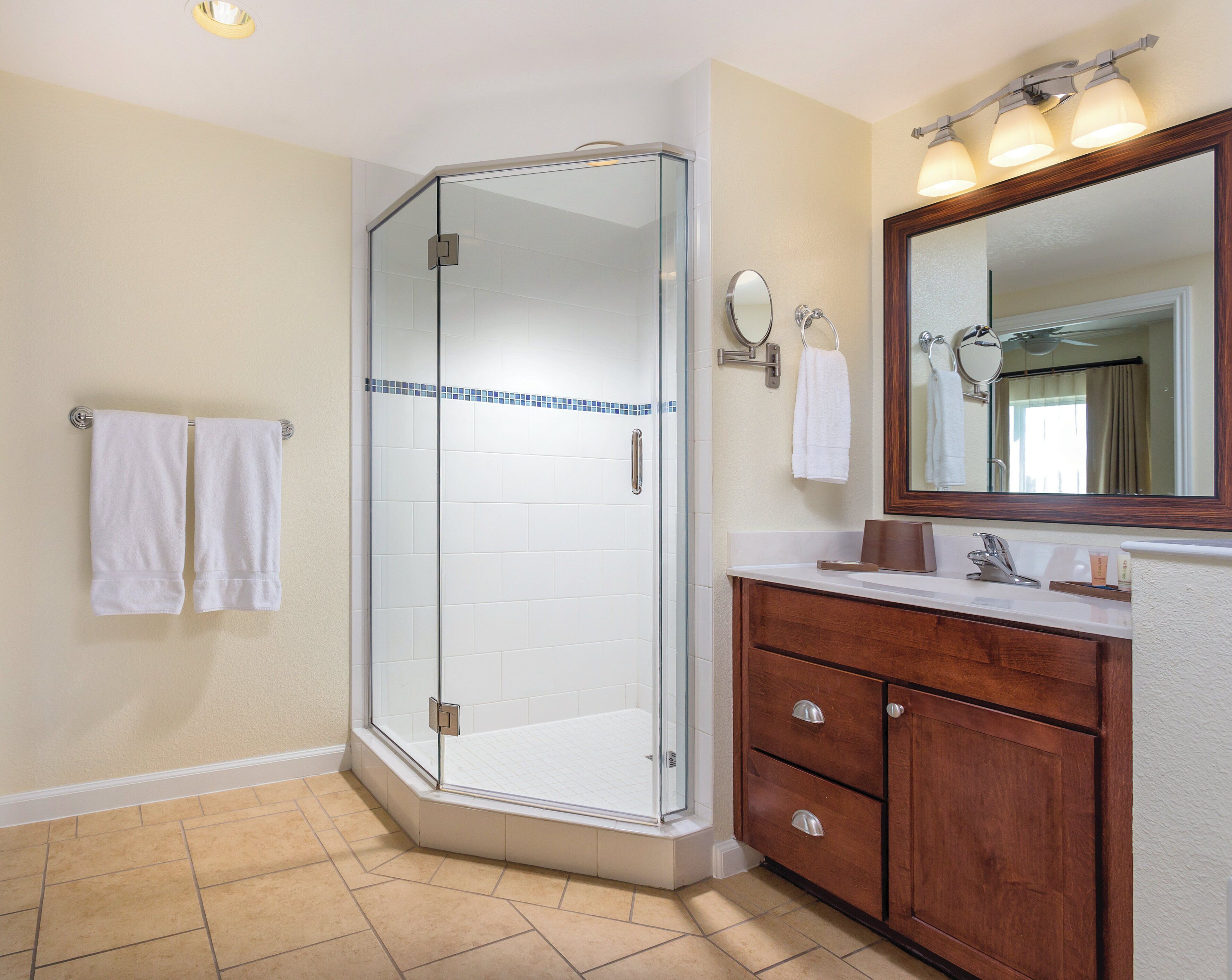 free toiletries, hair dryer, towels