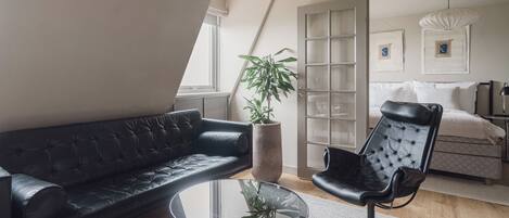 Luksus-suite - udsigt til havn | 1 soveværelse, premium-sengetøj, dundyner, pengeskab på værelset