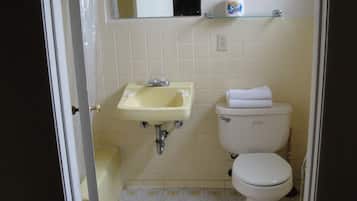 Standard Room, 1 Queen Bed | Bathroom | Hair dryer, towels