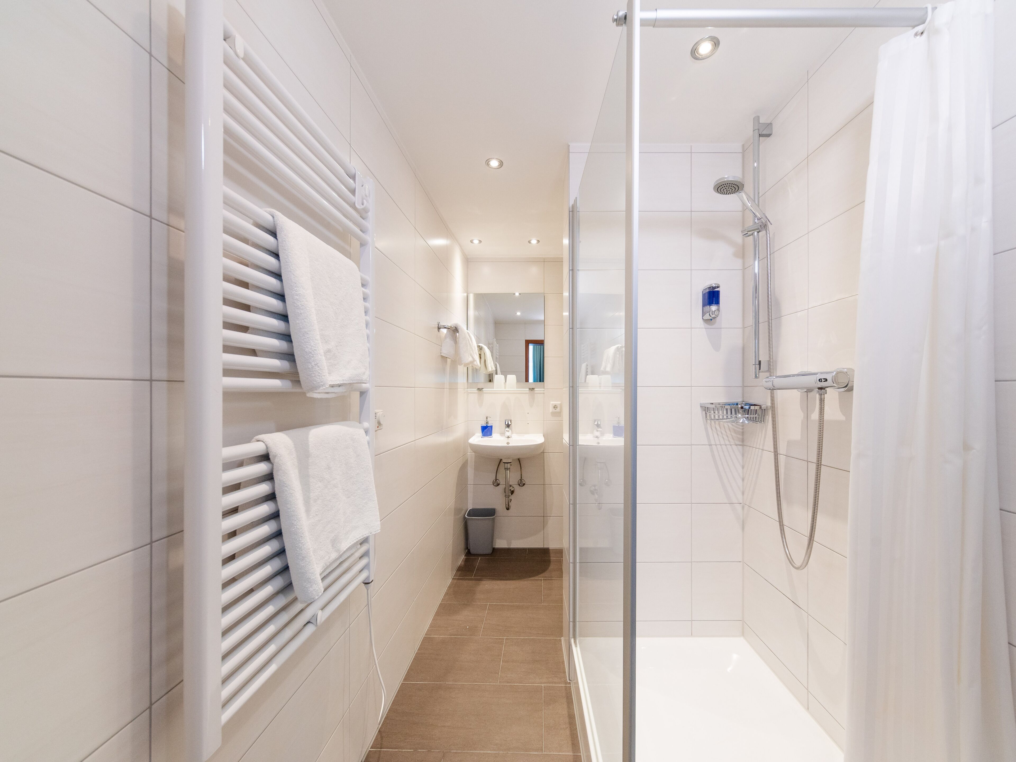 double or twin room, 1 double or 2 single beds | bathroom | shower, hair dryer, towels, soap