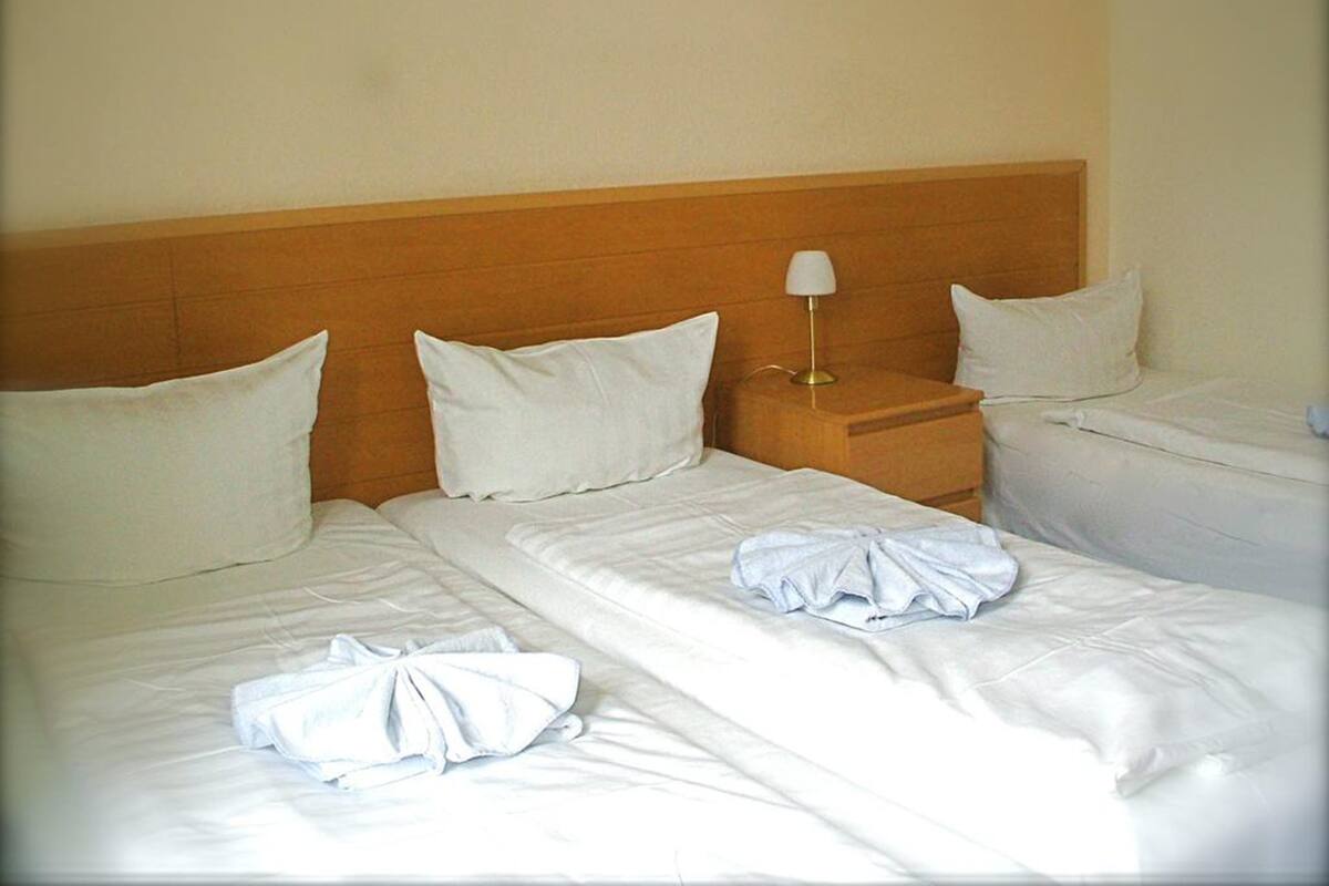 Iron/ironing board (on request), WiFi (free), bed sheets