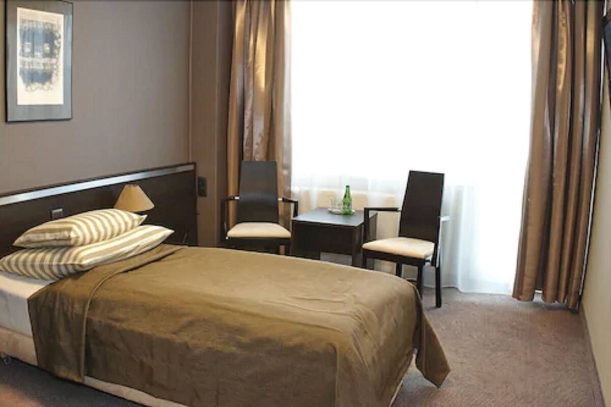 Desk, blackout curtains, iron/ironing board (on request), free WiFi