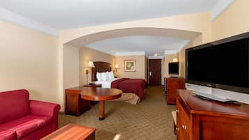 Literie de qualité supérieure, bureau, rideaux occultants