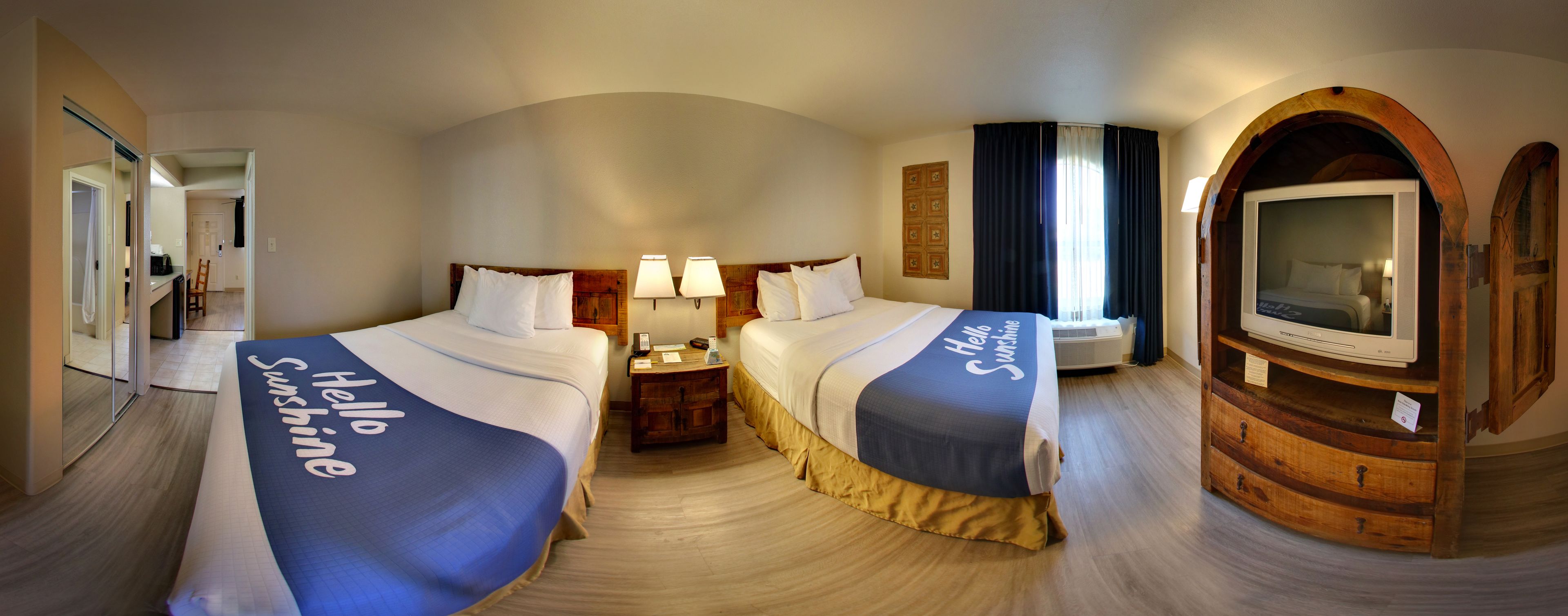 suite, 2 queen beds, non smoking | 1 bedroom, premium bedding, desk, iron/ironing board