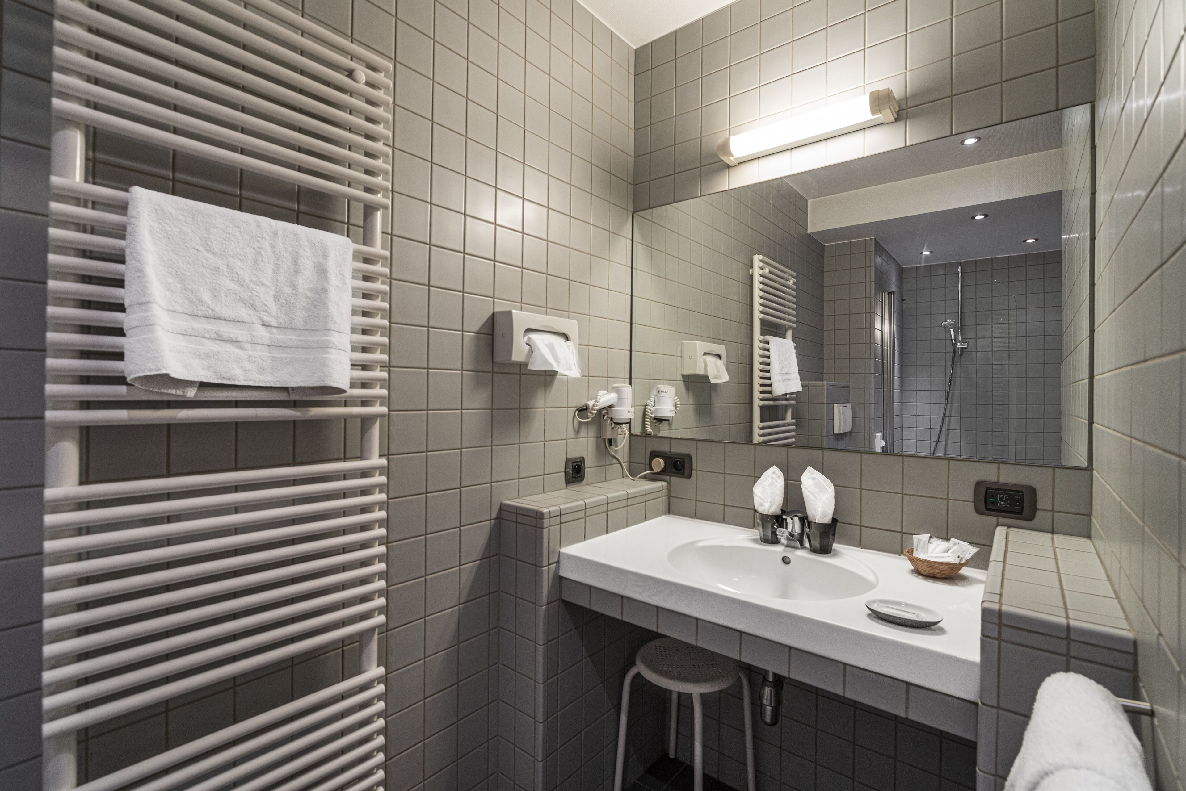 standard double or twin room | bathroom | hair dryer, towels