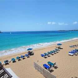 On the beach, free beach cabanas, sun loungers, beach umbrellas