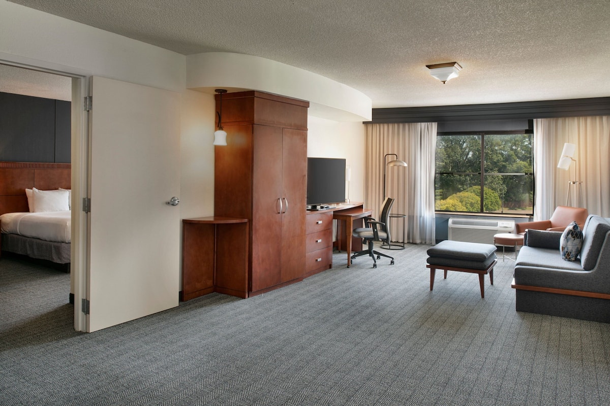 Suite, 1 Bedroom, Non Smoking | Living room | Flat-screen TV, pay movies