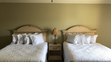 Standard Room, 2 Queen Beds, Non Smoking | Pillowtop beds, desk, blackout drapes, iron/ironing board