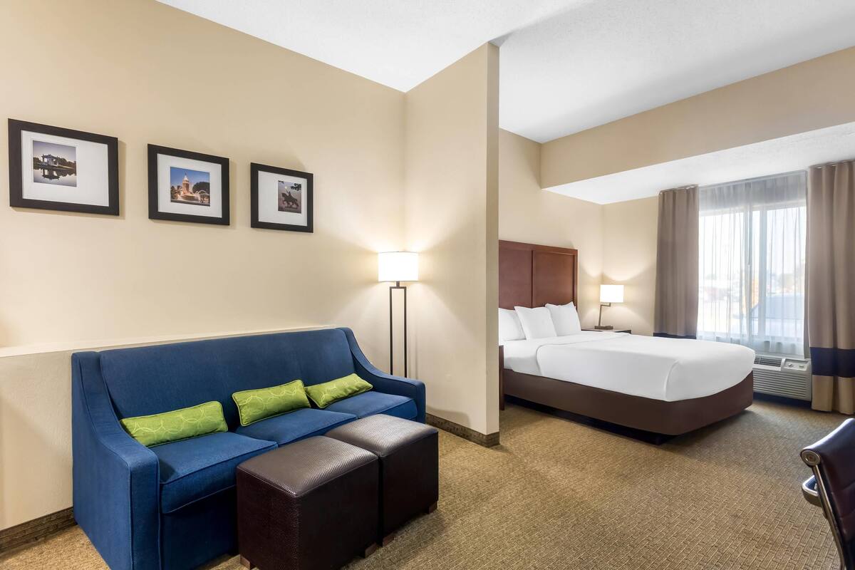 Suite, 1 King Bed with Sofa bed, Non Smoking | Desk, WiFi (free), alarm clocks, bed sheets