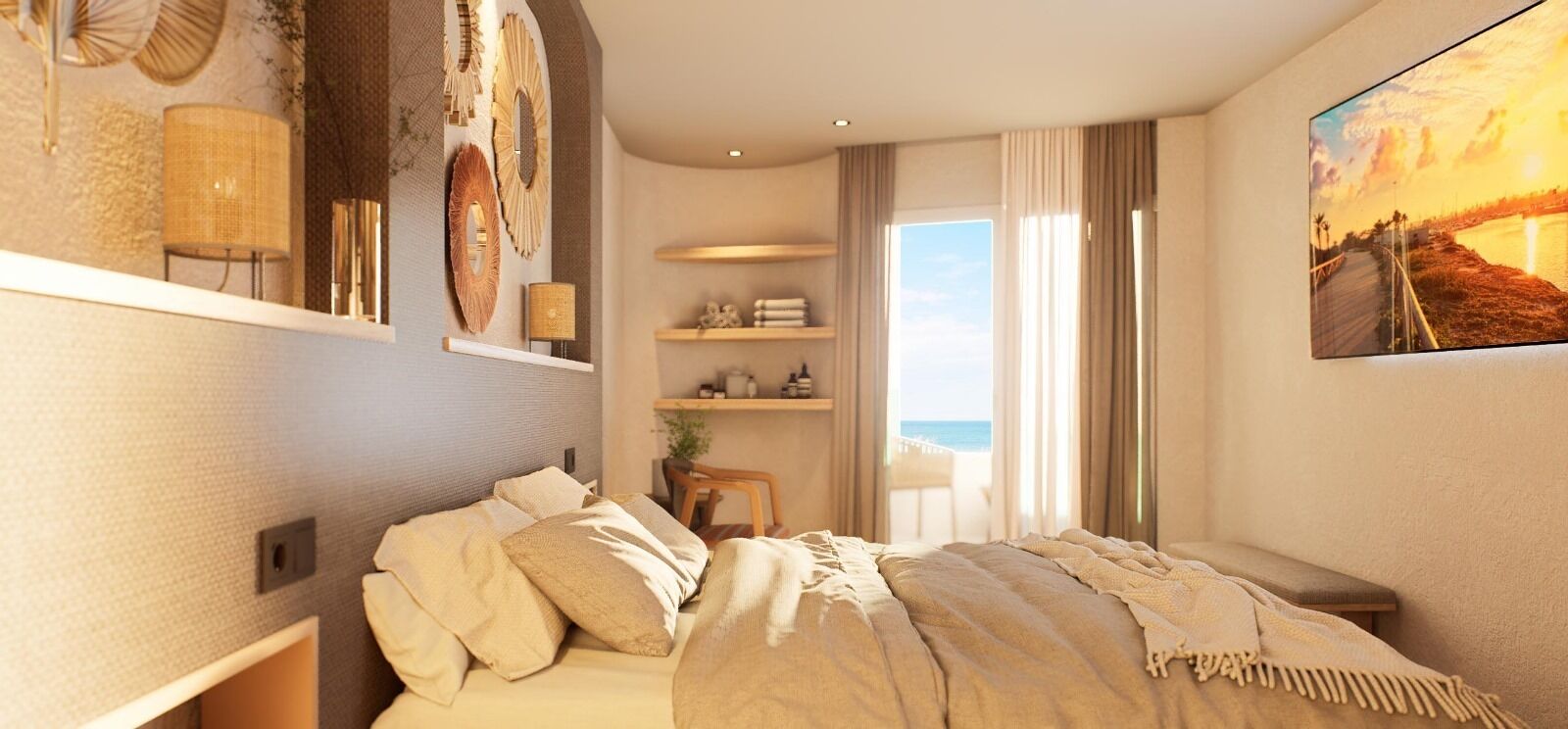 Superior Double Room, Balcony, Beach View | In-room safe, desk, blackout drapes, iron/ironing board