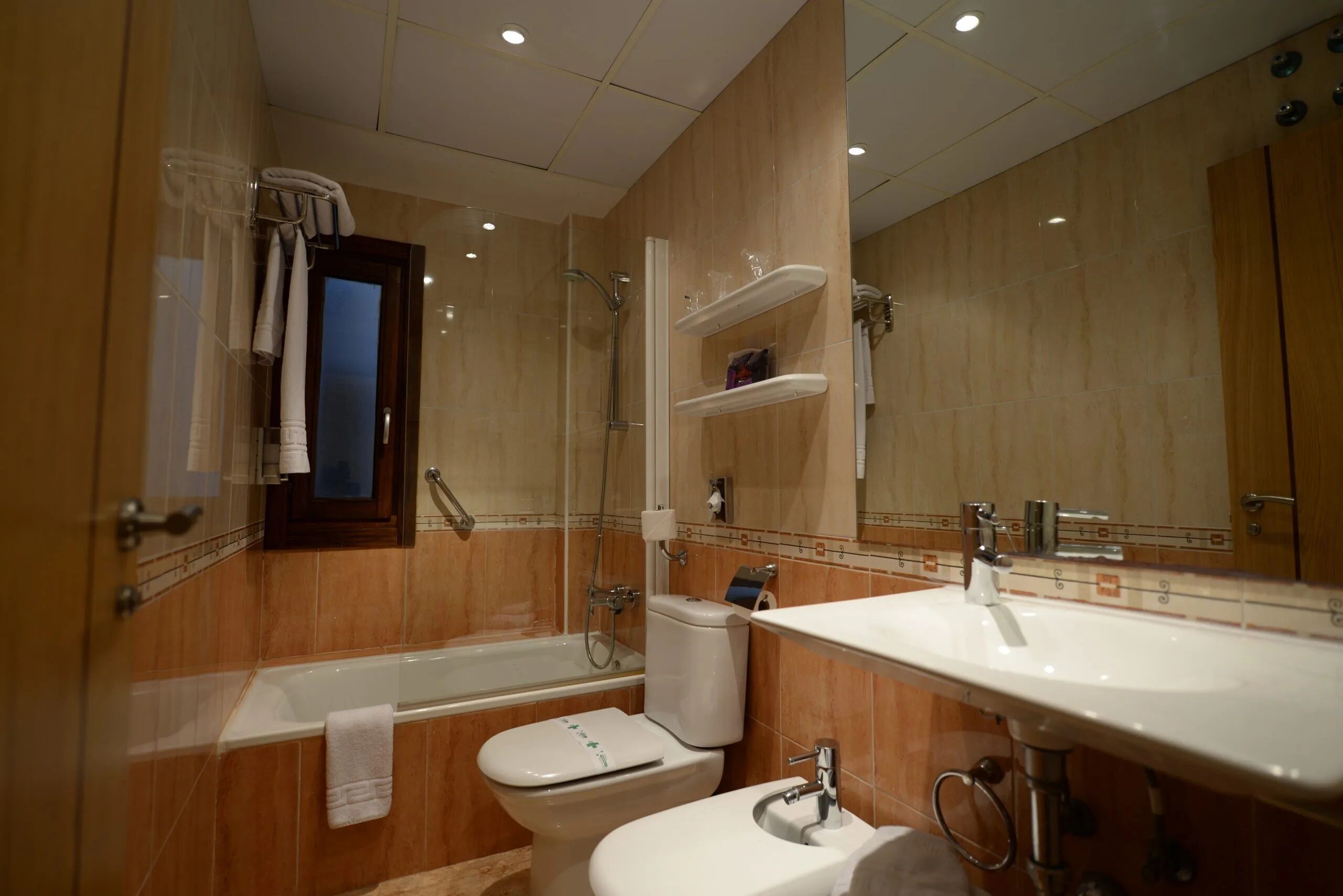 standard room | bathroom | hair dryer, bidet, towels