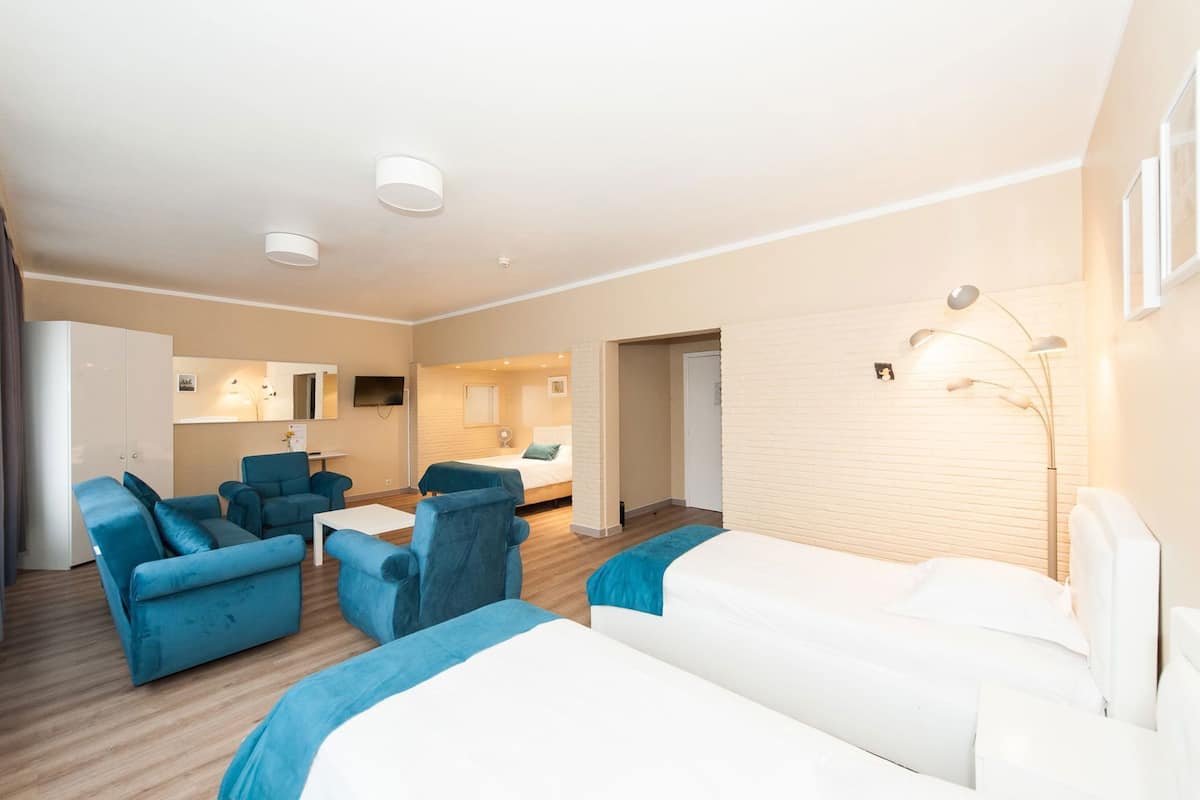 Desk, free WiFi, bed sheets