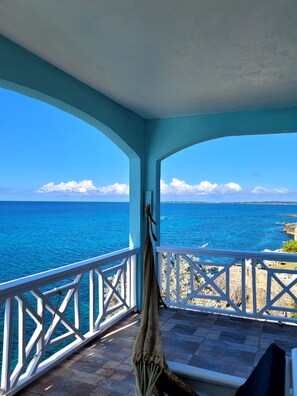 Penthouse, 1 très grand lit, balcon, vue mer | Balcon