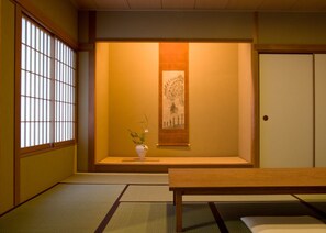 Japanese Western Style Room, Non-Smoking (Tatami 12.5) | Down duvets, in-room safe, individually decorated