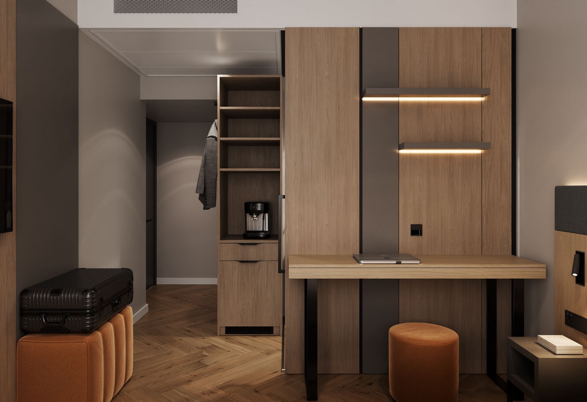 Business-Zimmer, 1 Queen-Bett | Wohnbereich | 50-Zoll-Flachbildfernseher mit Satellitenempfang