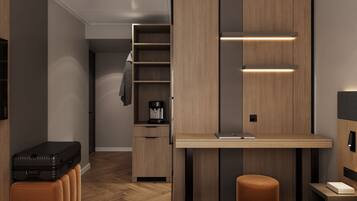 Business-Zimmer, 1 Queen-Bett | Wohnbereich | 50-Zoll-Flachbildfernseher mit Satellitenempfang