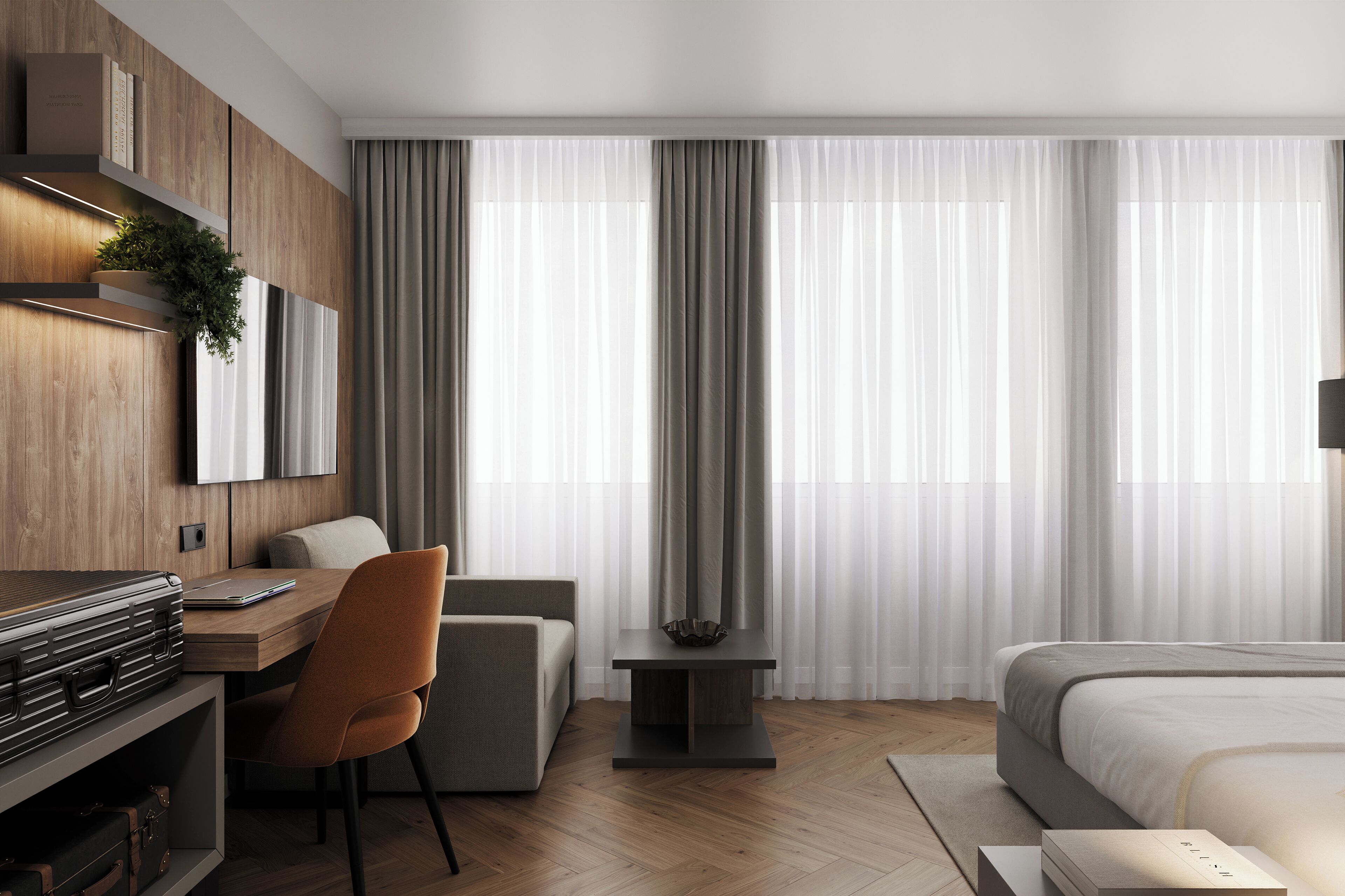 غرفة ديلوكس | ميني بار ومكتب ومساحة عمل للكمبيوتر المحمول وستائر تعتيم