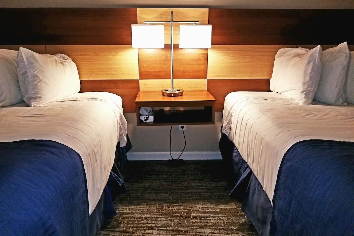 Desk, blackout drapes, iron/ironing board (on request), WiFi (free)