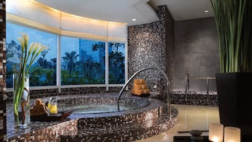 Sauna, steam room, body treatments, hydrotherapy, aromatherapy