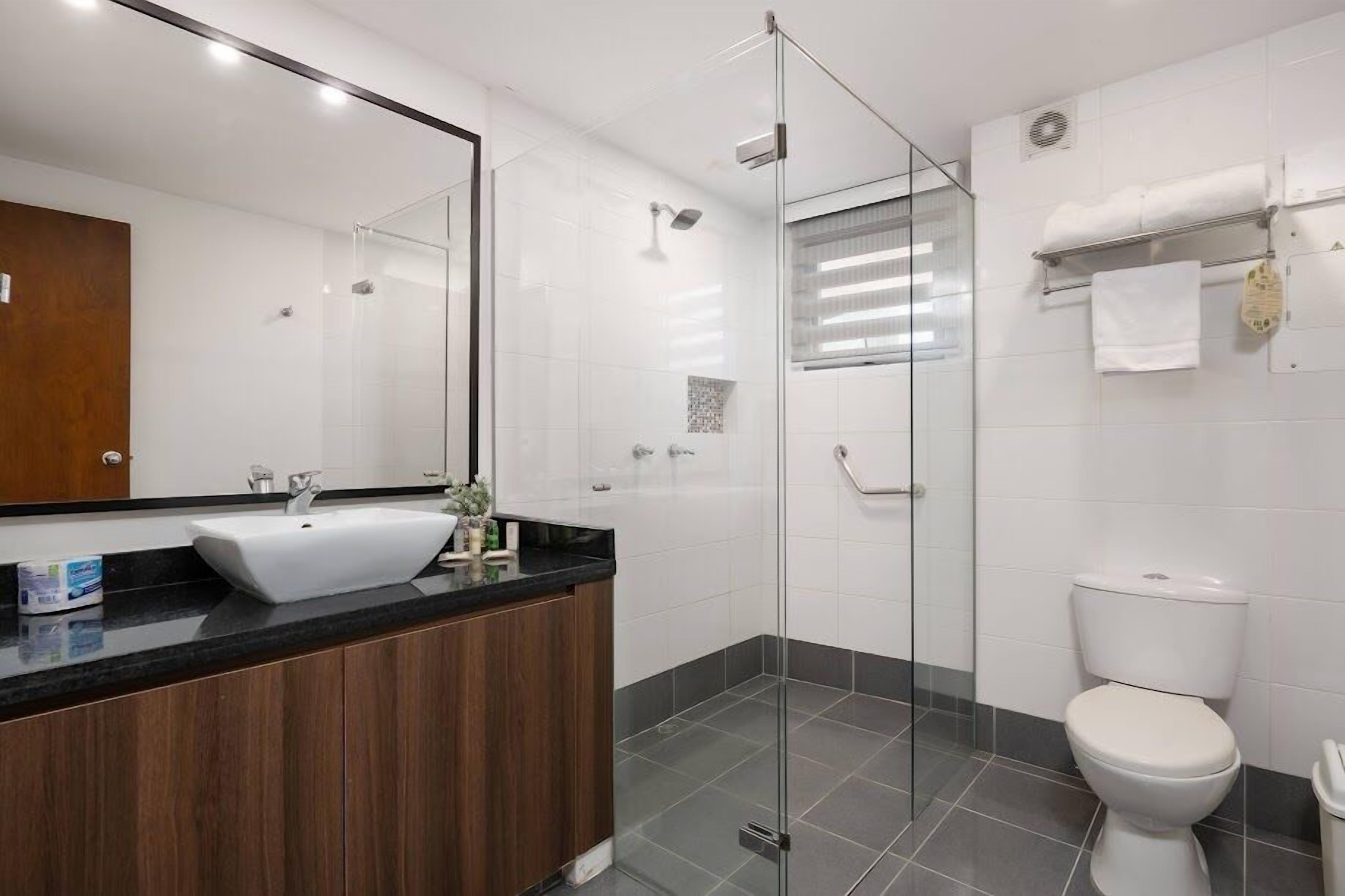superior suite | bathroom | shower, rainfall showerhead, free toiletries, hair dryer