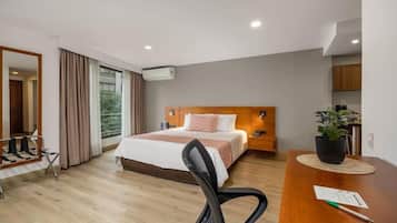 Ropa de cama de alta calidad y minibar