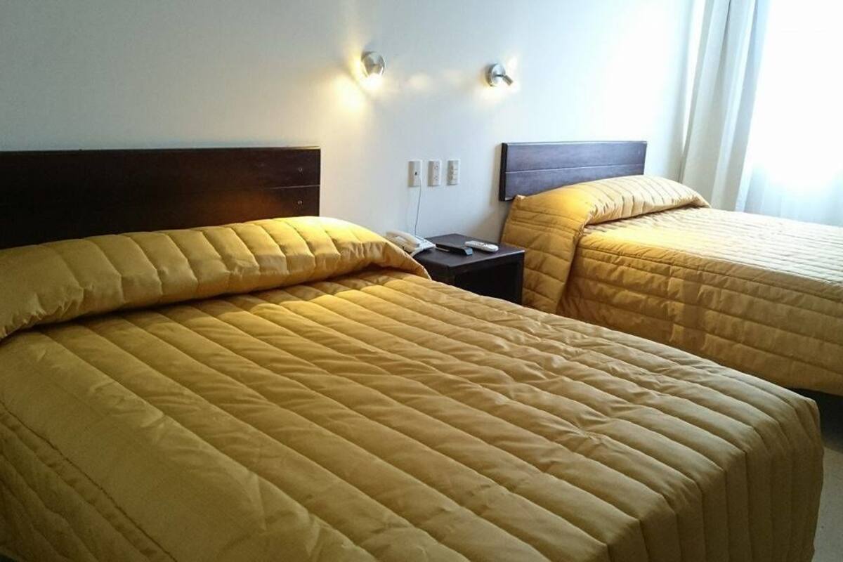 Double Room, 2 Double Beds | Blackout drapes, WiFi (free), bed sheets