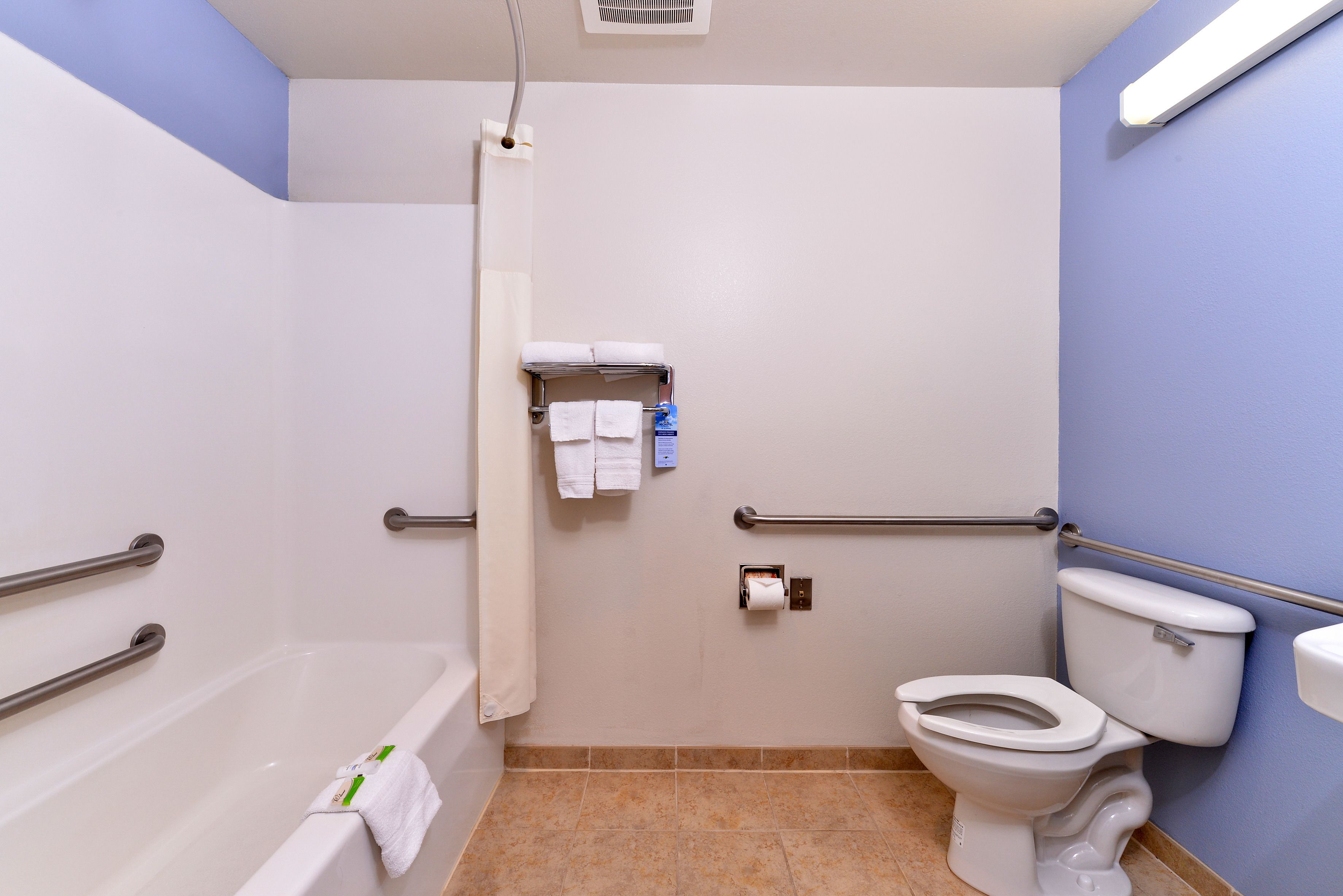 Une salle de bain avec une baignoire, des toilettes et une douche.