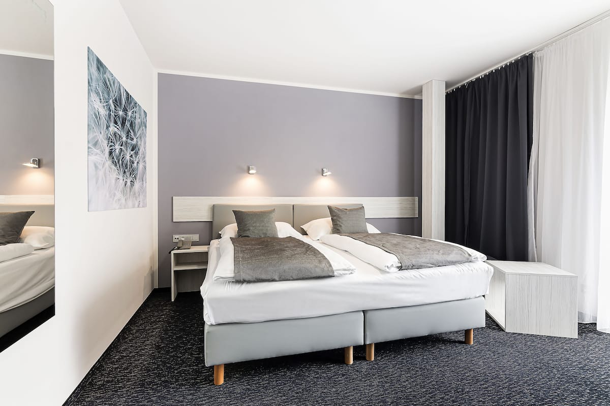 double or twin room (plus) | desk, laptop workspace, blackout curtains, soundproofing