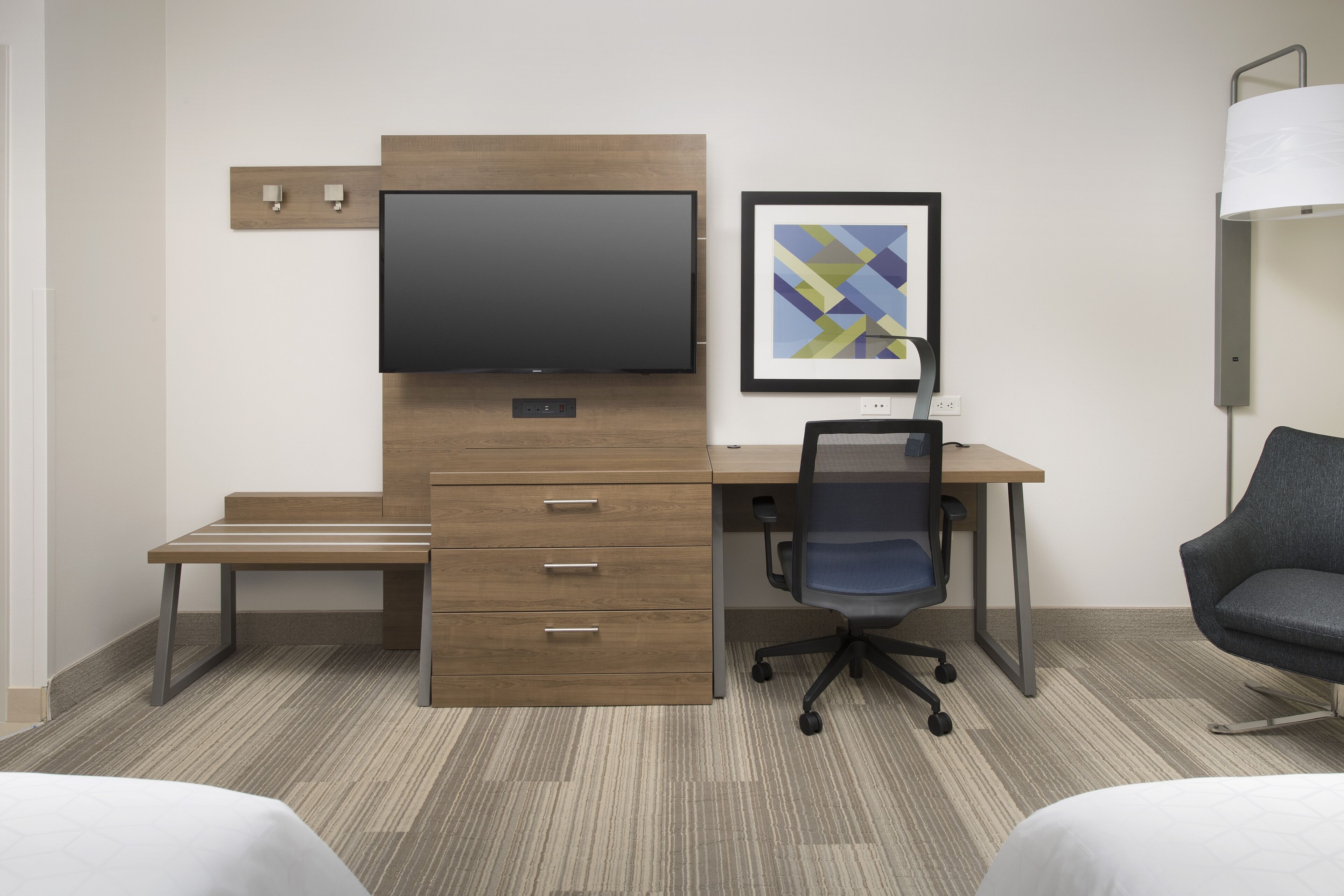 room, 2 queen beds (bath shower combination) | 1 bedroom, in-room safe, desk, laptop workspace