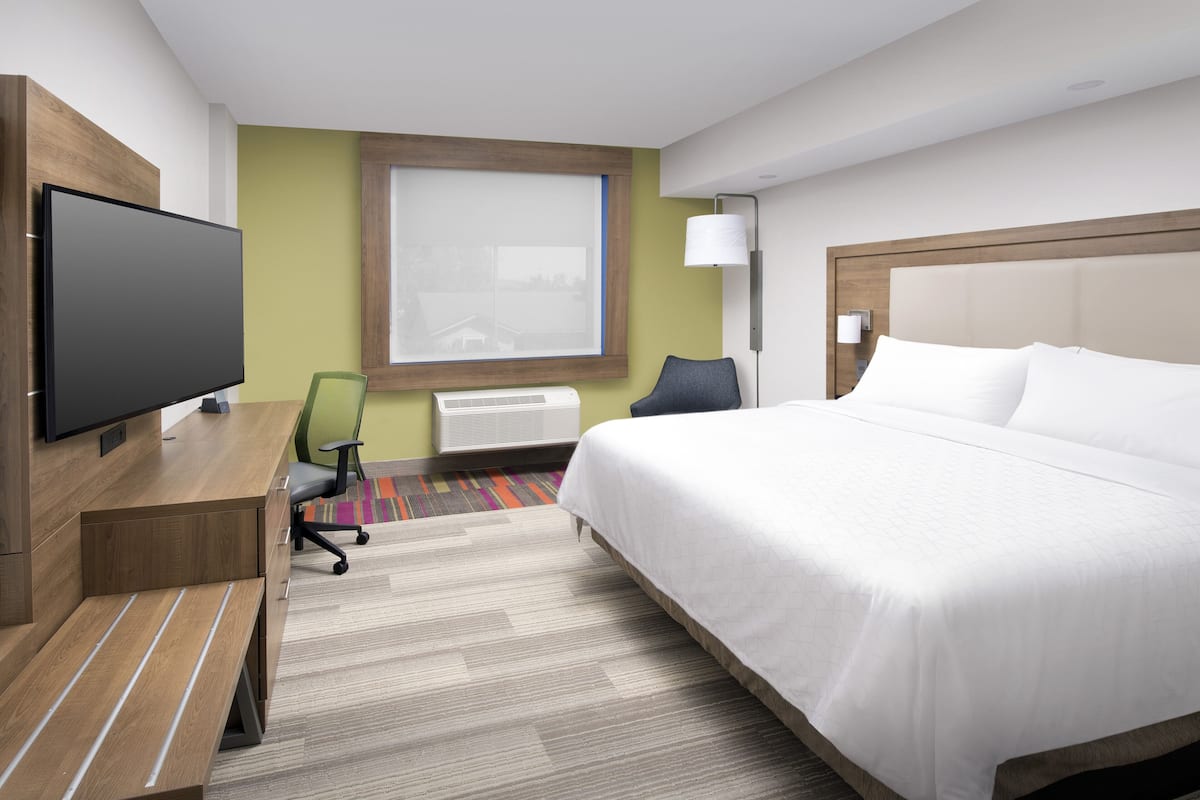 In-room safe, desk, laptop workspace, blackout curtains
