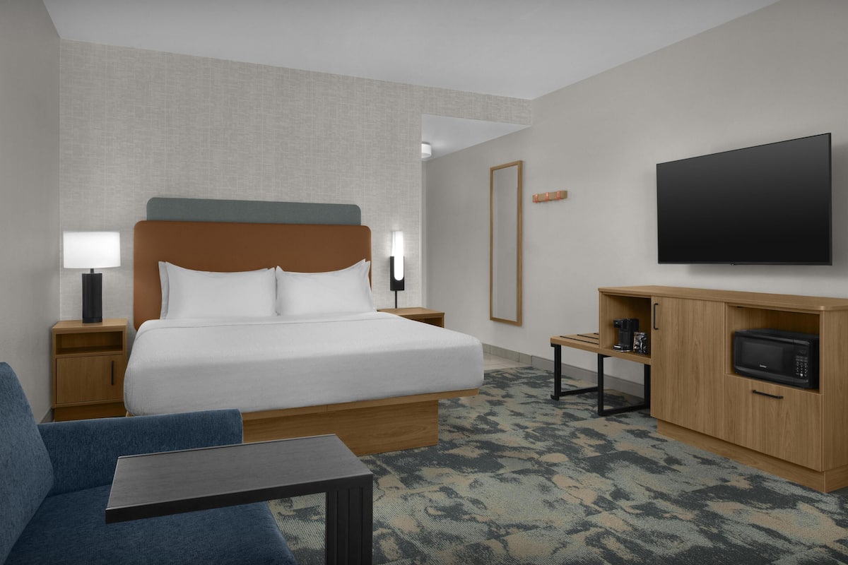 Habitación, 1 cama King size y sofá cama, para no fumadores (Study) | Área de sala de estar | Televisión de pantalla plana de 42 pulgadas con canales por cable